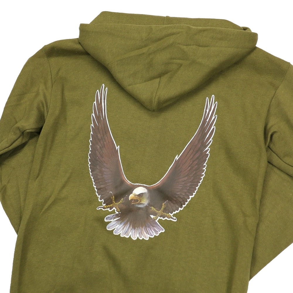 MINT VTG Roach '76 Full Zip HOODIE Eagle Printed Back Mens XS /SM ~ Original 70s